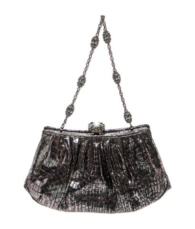 Judith Leiber Leiber Embossed Leather Top Handle Bag