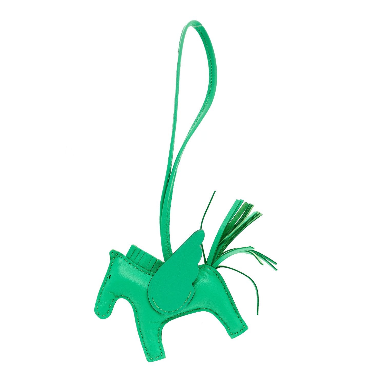 Hermes Milo Lambskin Grigri Rodeo Pegase Horse Bag Charm PM Vert Comics