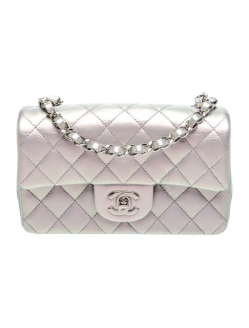 Classic Iridescent Rectangular Mini Flap Bag