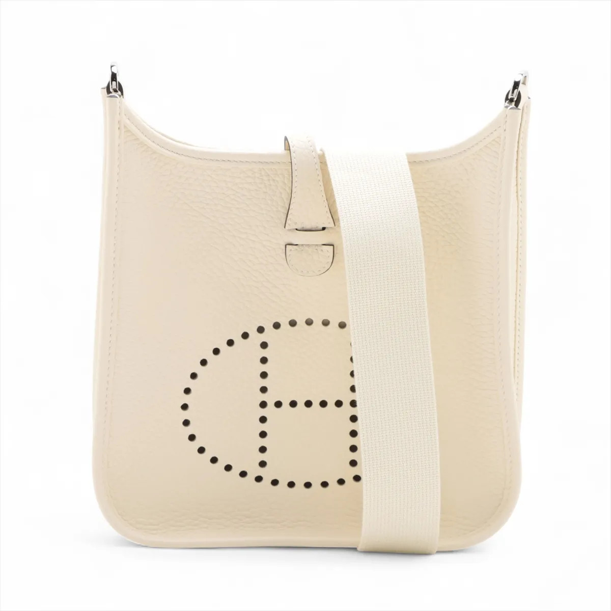 Hermès evelyn 3 23 Taurillon Clemence Creme Silver Metal Fittings