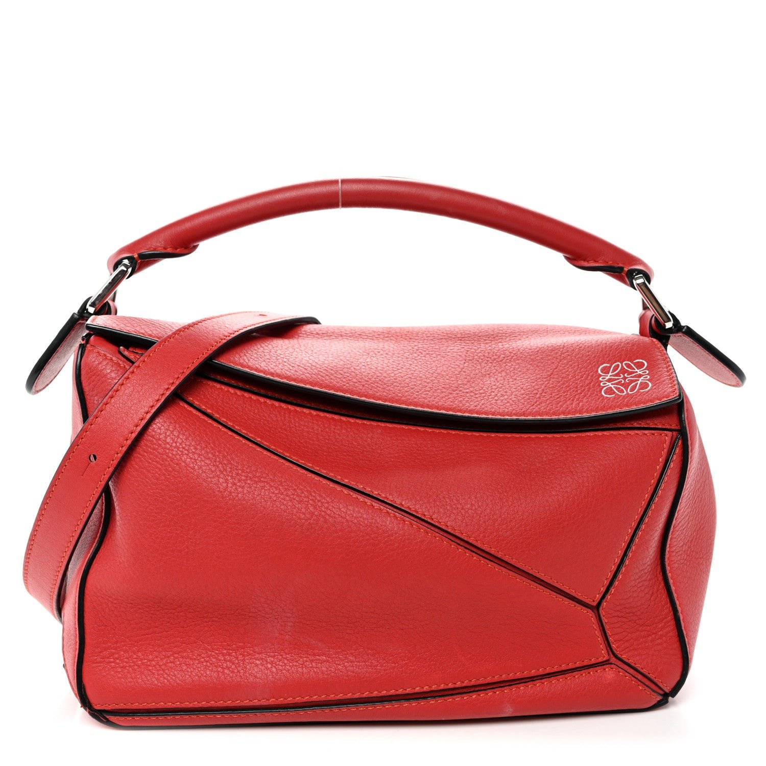 Loewe Calfskin Small Puzzle Bag Scarlet