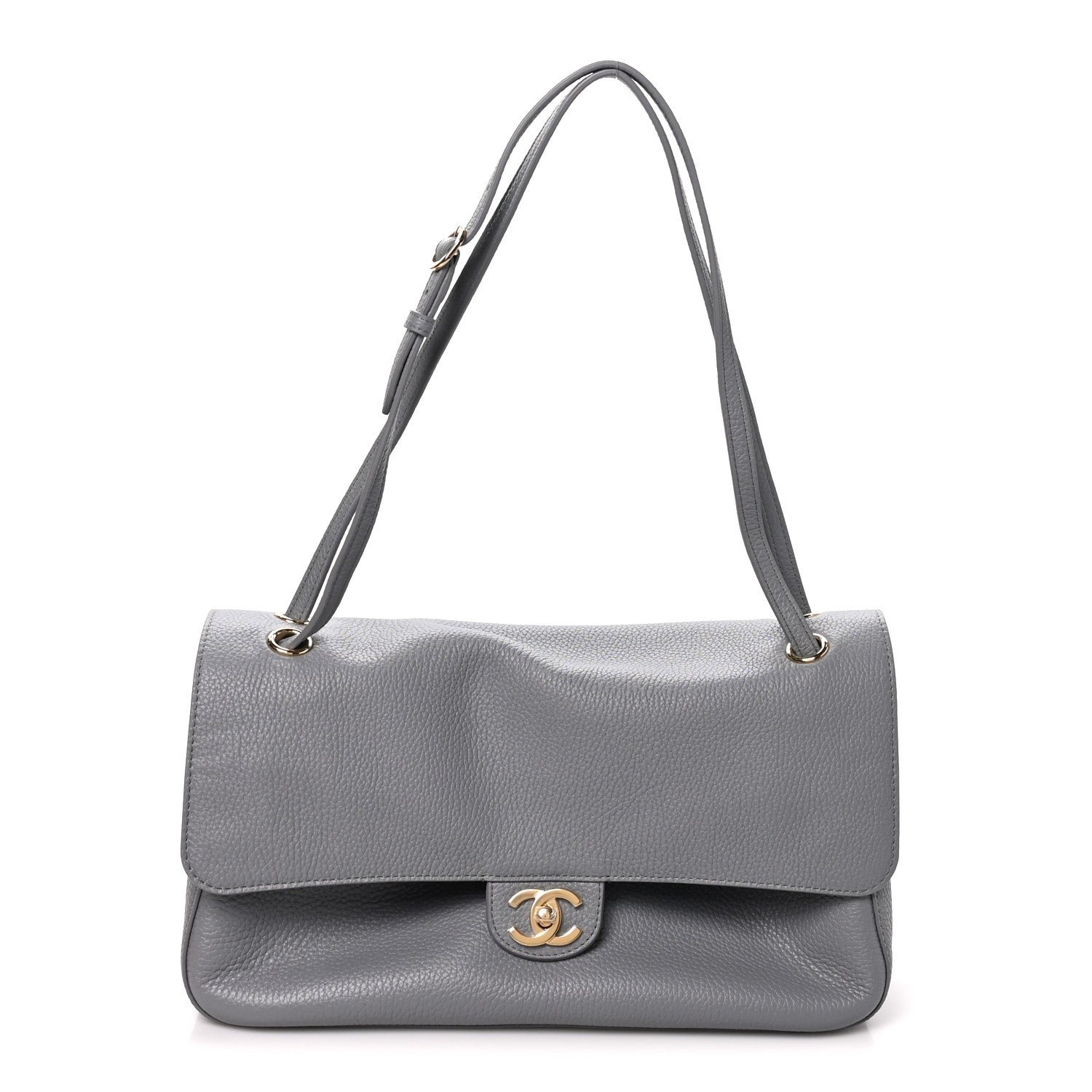 Chanel Grained Calfskin Small Souplissimo Maxi Flap Grey