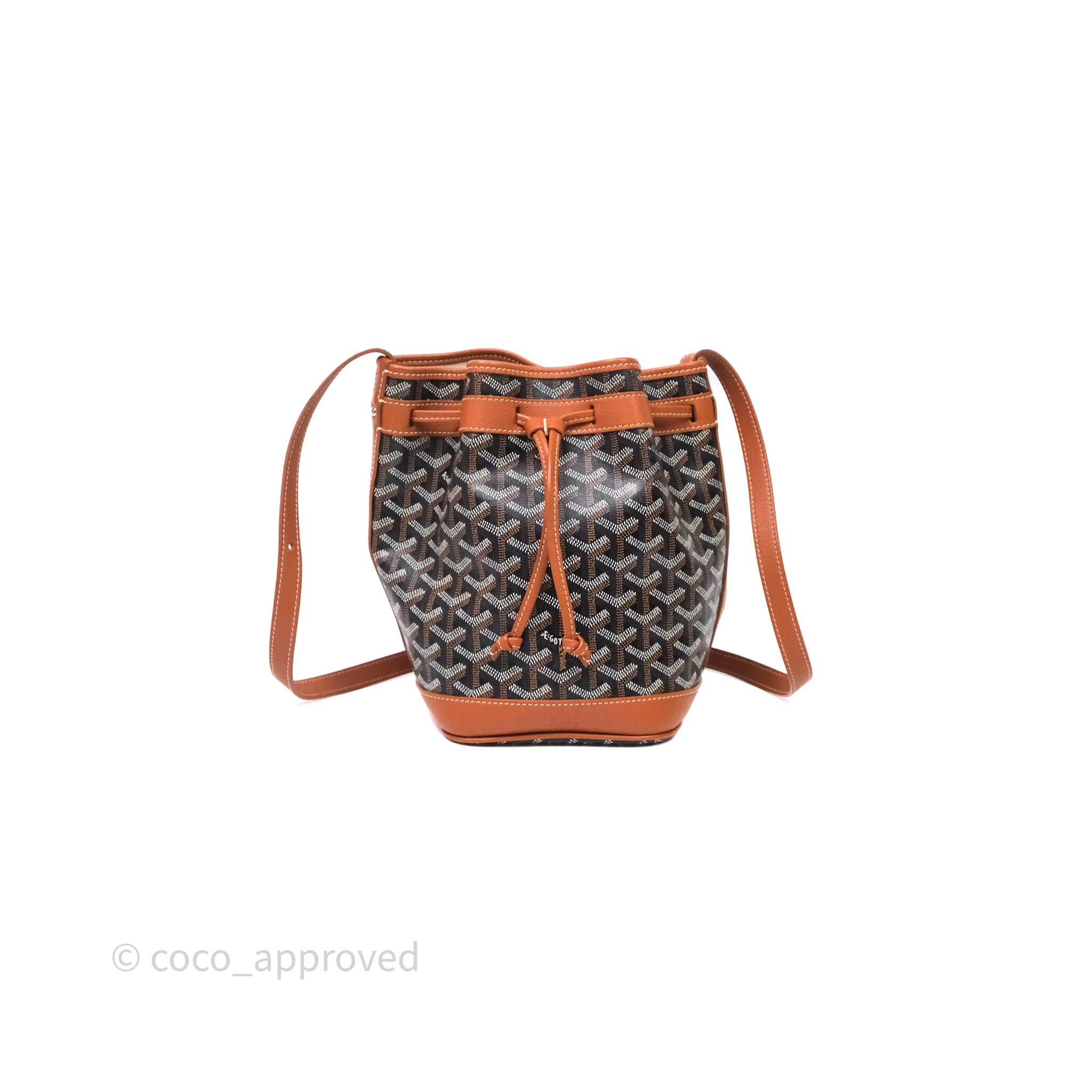 Goyard Petit Flot Bucket Bag Black & Tan Goyardine