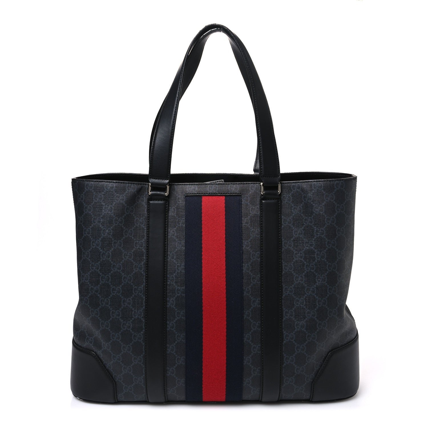 Gucci GG Supreme Monogram Web Tote Black Grey