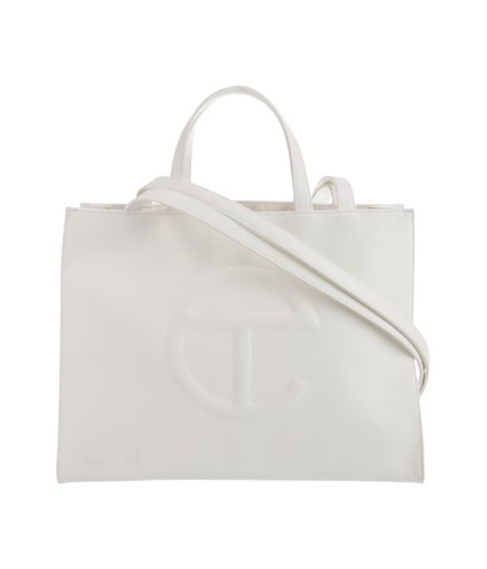 Telfar Vegan Leather White Shopping Bag Medium