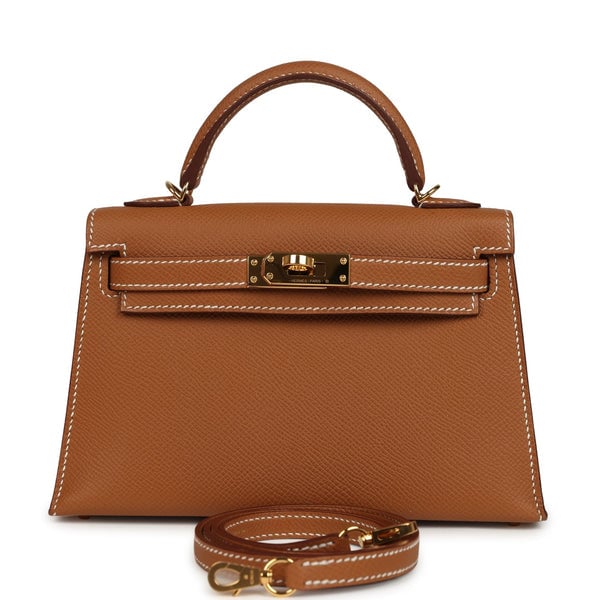 Hermes Pre-owned Hermes Kelly Sellier 20 Gold Epsom Gold Hardware