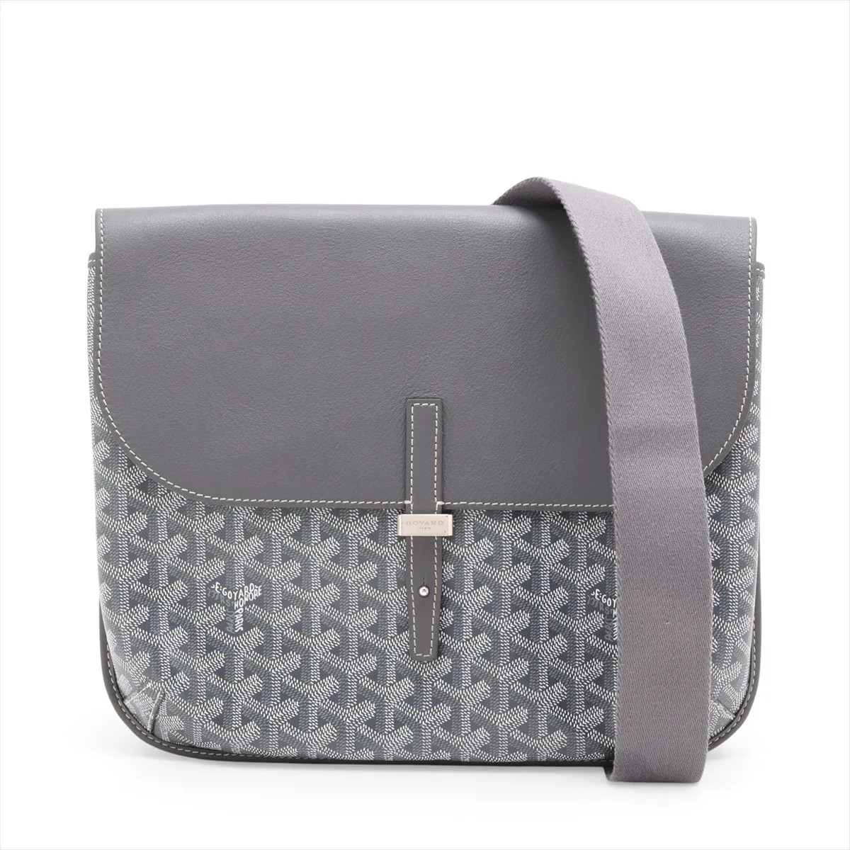 Goyard Coursier PVC & leather Shoulder bag Gray