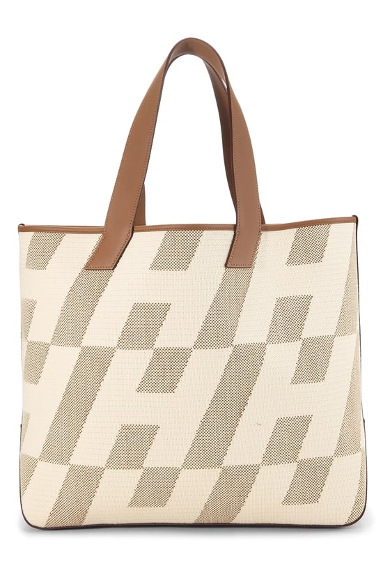 Hermes Brown Canvas Cabas H en Biais Tote 40