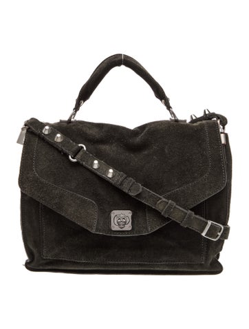 Suede Top Handle Bag