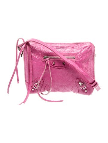 Balenciaga Leather Pink Lambskin Classic Reporter XS Crossbody Bag