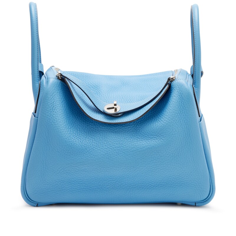 Hermes Bleu Paradis Clemence Lindy 30 Palladium Hardware, 2014