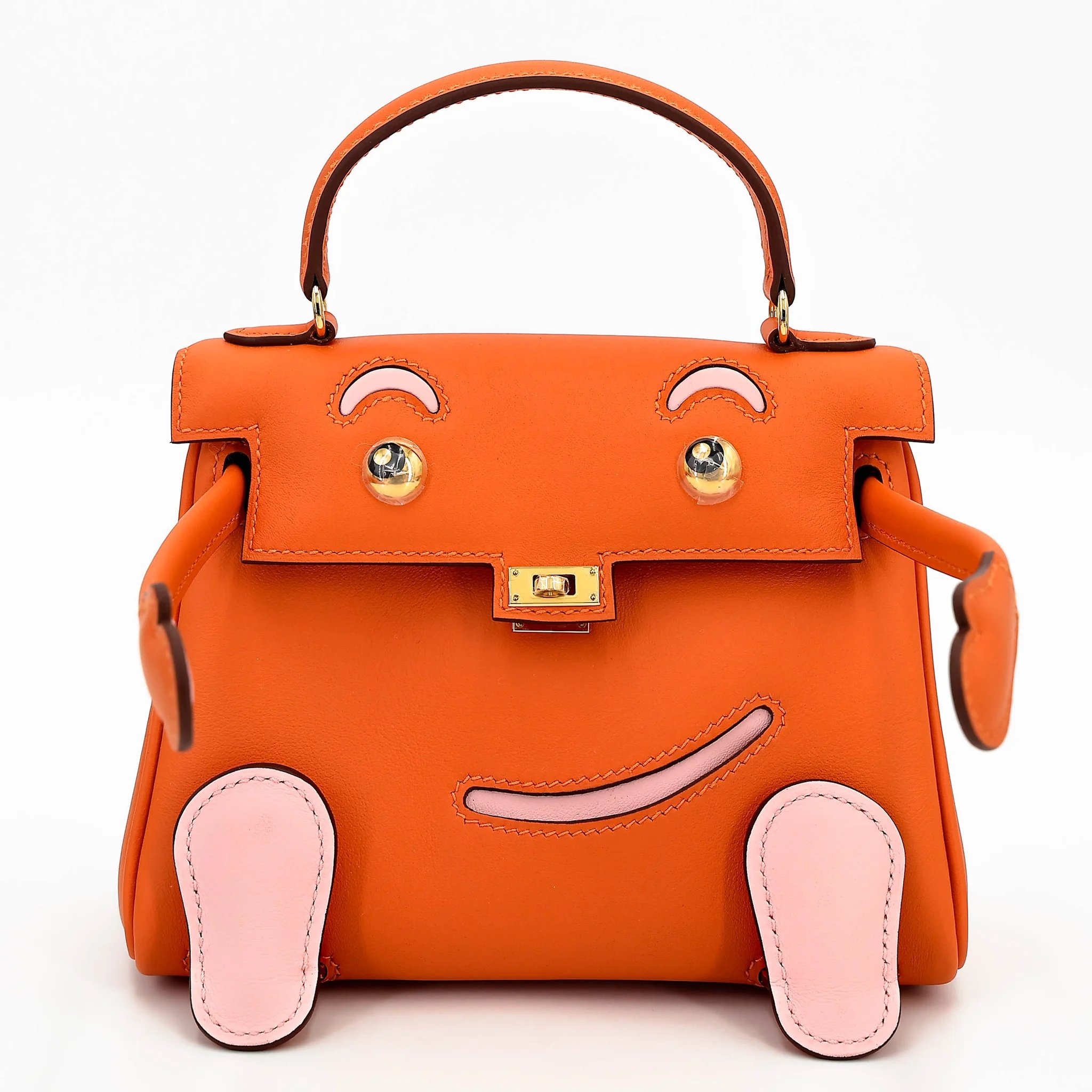 Unused ( Rank NS ) HERMÈS Limited Edition Kelly Doll Orange (93) Rose Sakura (3Q) Swift Gold hardware W (2024)