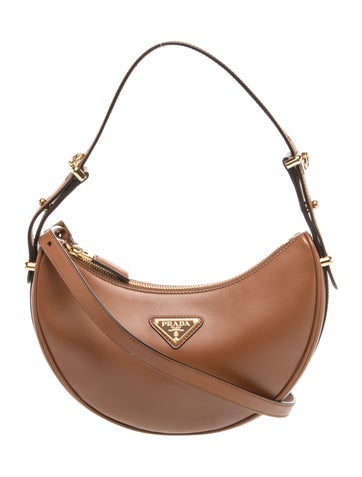 Prada Enameled Metal Triangle Arqué Shoulder Bag Small