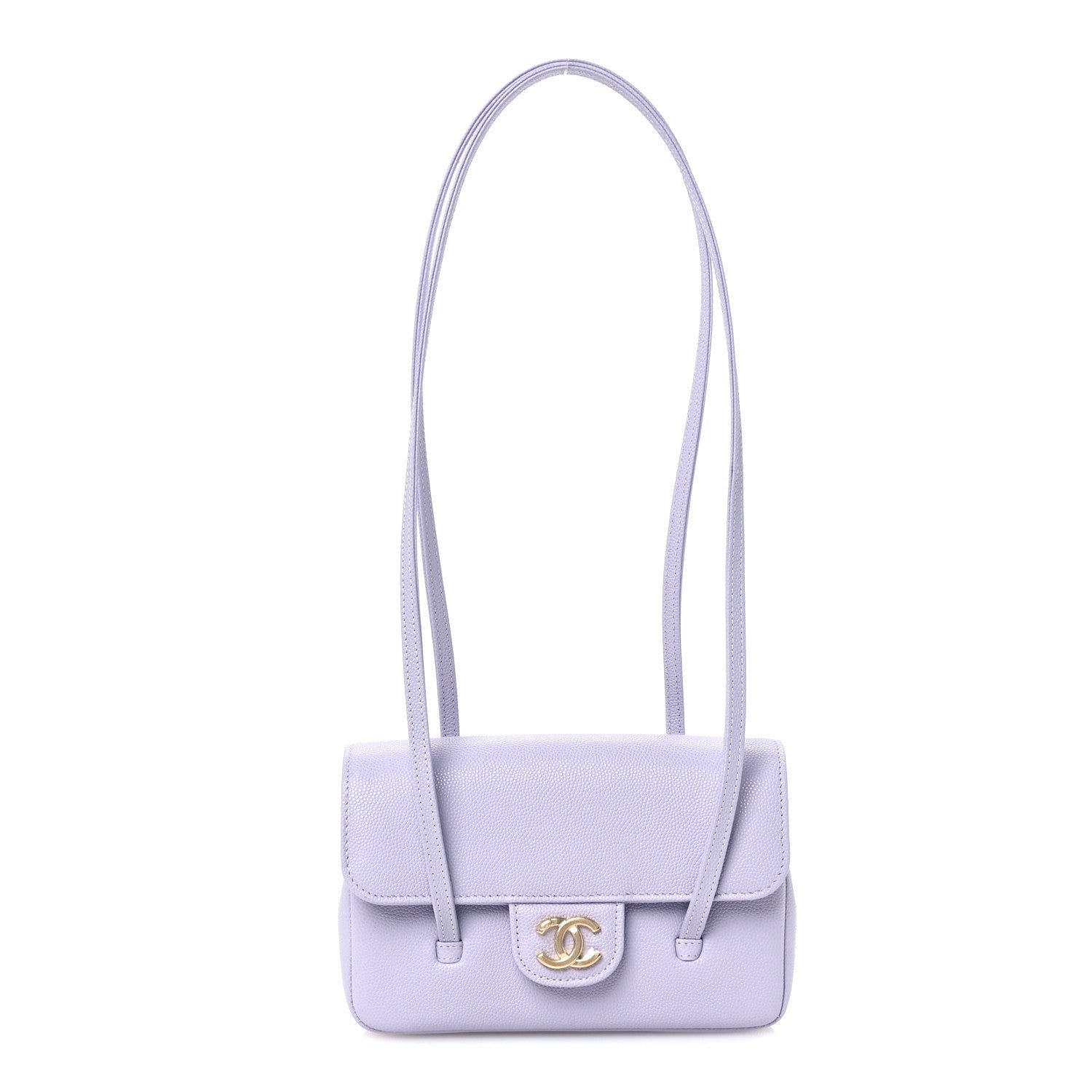 Chanel Shiny Caviar Mini Preppy Coco Shoulder Bag Purple