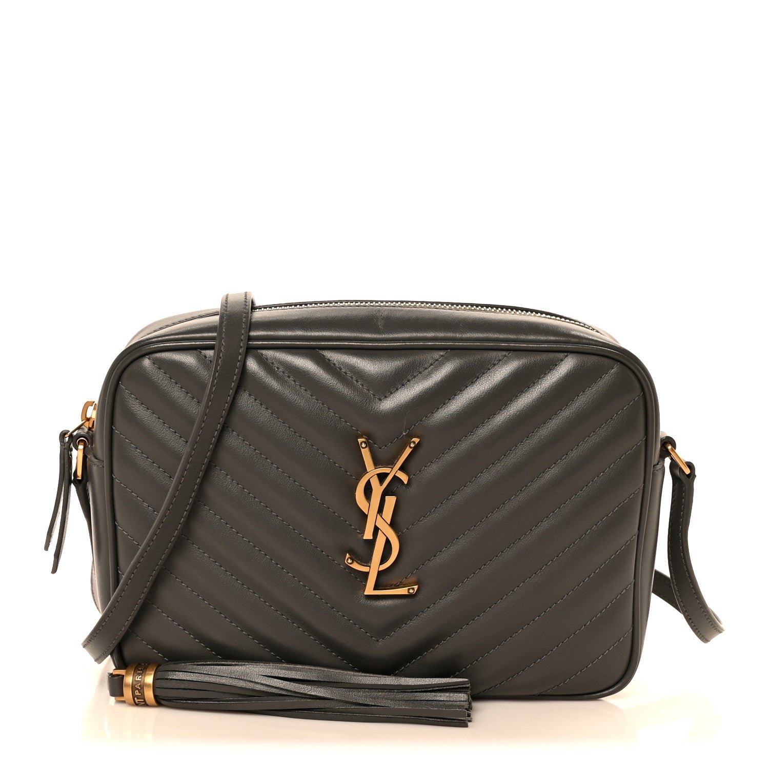 Saint Laurent Calfskin Matelasse Monogram Lou Camera Bag Storm