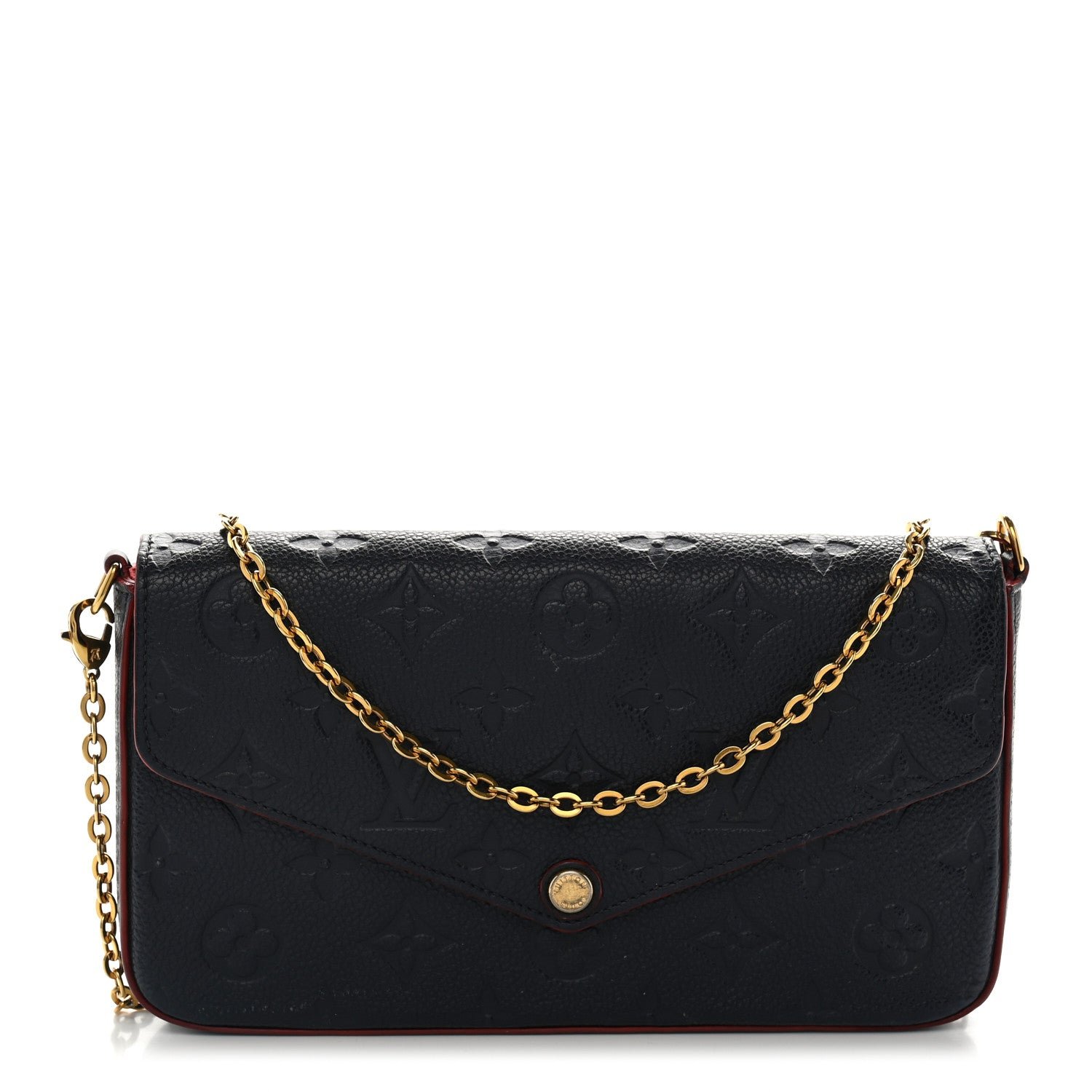 Louis Vuitton Empreinte Pochette Felicie Chain Wallet Marine Rouge