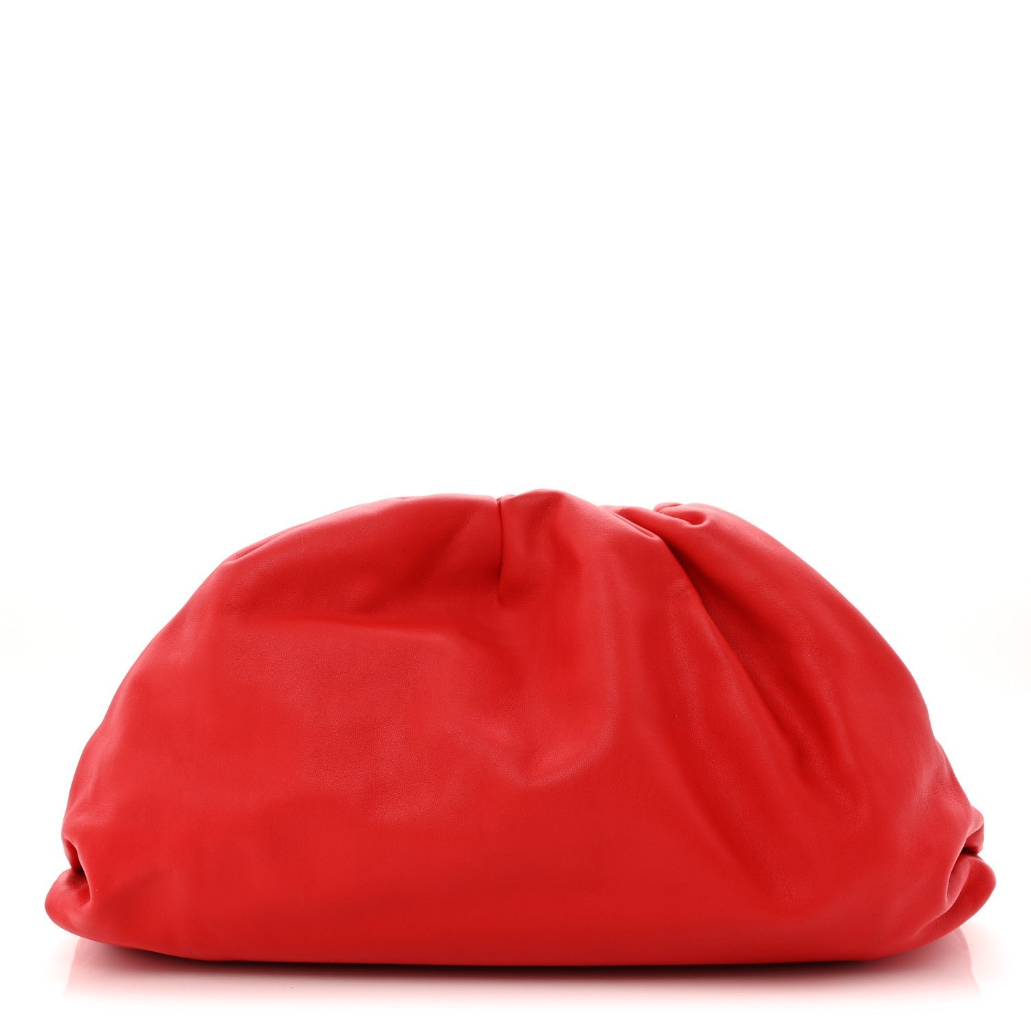 Bottega Veneta Smooth Butter Calf The Pouch Oversized Clutch Bright Red