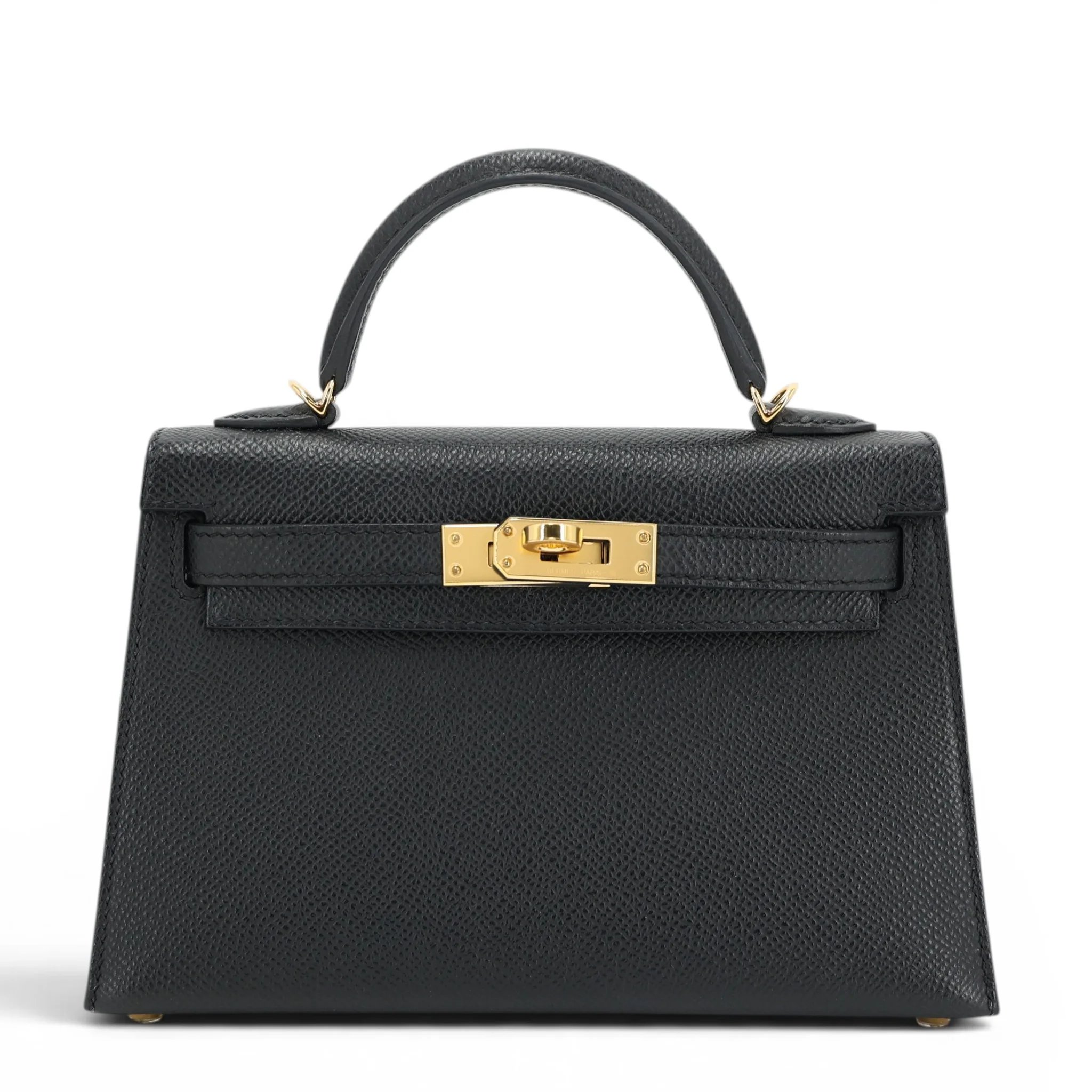 Unused ( Rank NS ) HERMÈS Mini Kelly II Noir (89) Epsom Gold hardware W (2024)