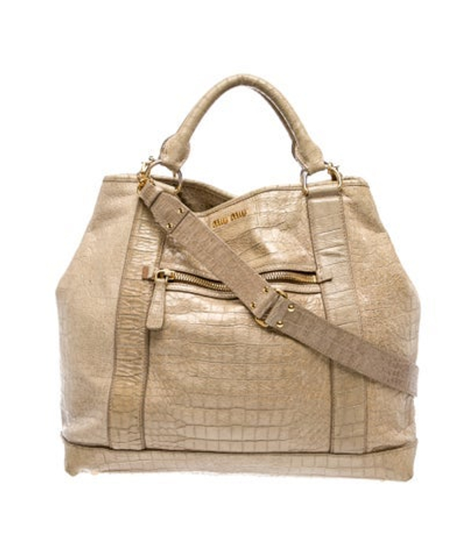 Miu Miu Miu Embossed Leather Crocodile