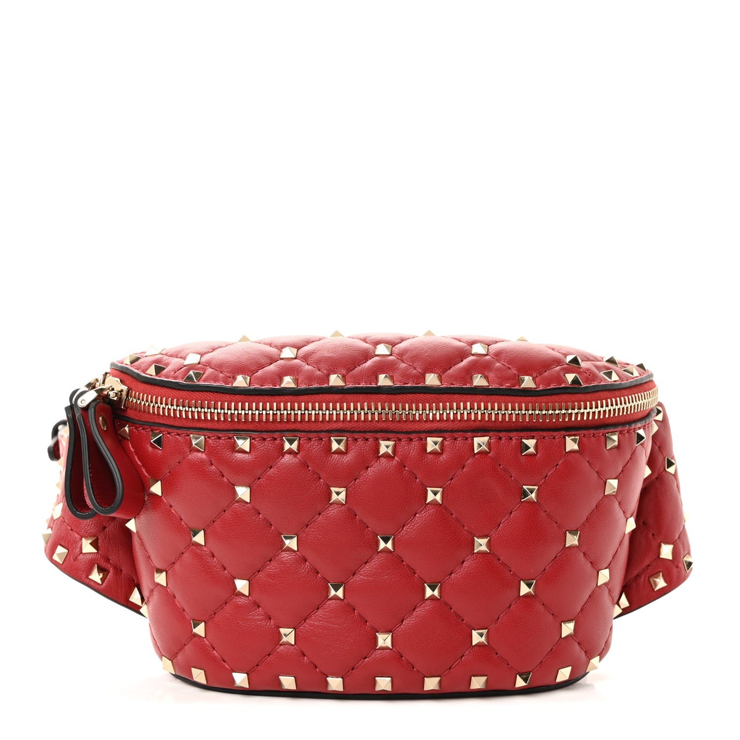 Valentino Garavani Valentino Garavani Lambskin Free Rockstud Spike Belt Bag 85 Rosso Valentino