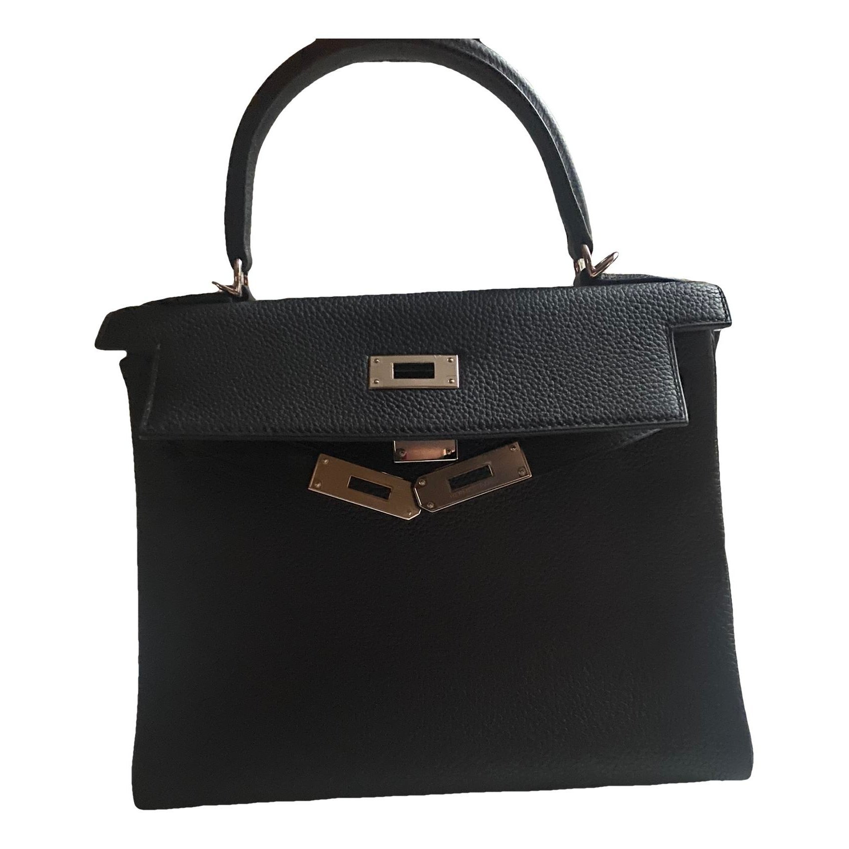 Hermes Kelly 28 Handbag Noir Togo Leather