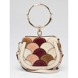 Chloe Chloe Multicolor Leather/Suede Small Patchwork Nile Bracelet Bag