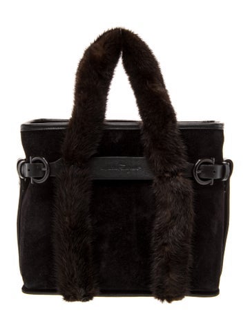 Salvatore Ferragamo Suede Top Handle Bag