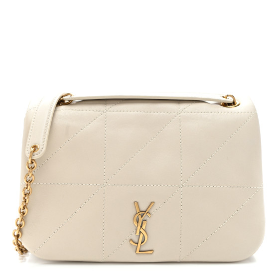 Saint Laurent Lambskin Matelasse Monogram Mini Jamie 4.3 Blanc Vintage