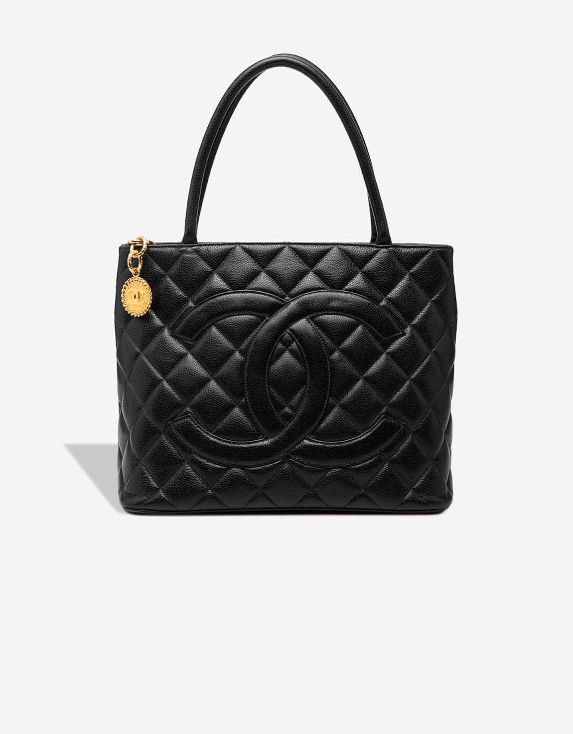 
		Medallion Shopping Tote Caviar Black    