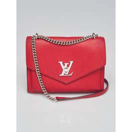 Louis Vuitton Louis Vuitton Red Pebbled Leather Mylockme BB Bag