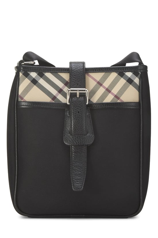 Black Nylon Buckle Messenger Bag