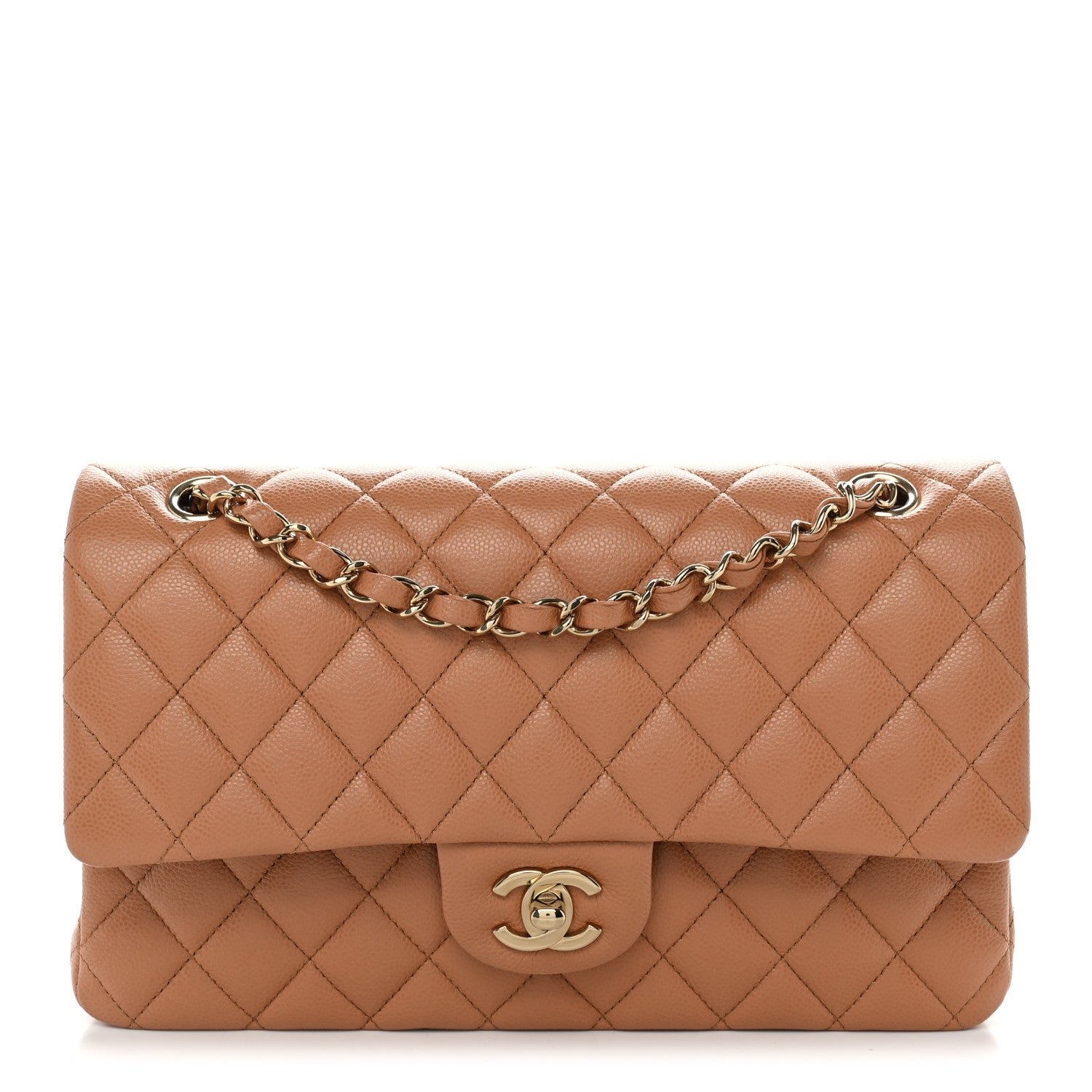 Chanel Caviar Quilted Medium Double Flap Beige