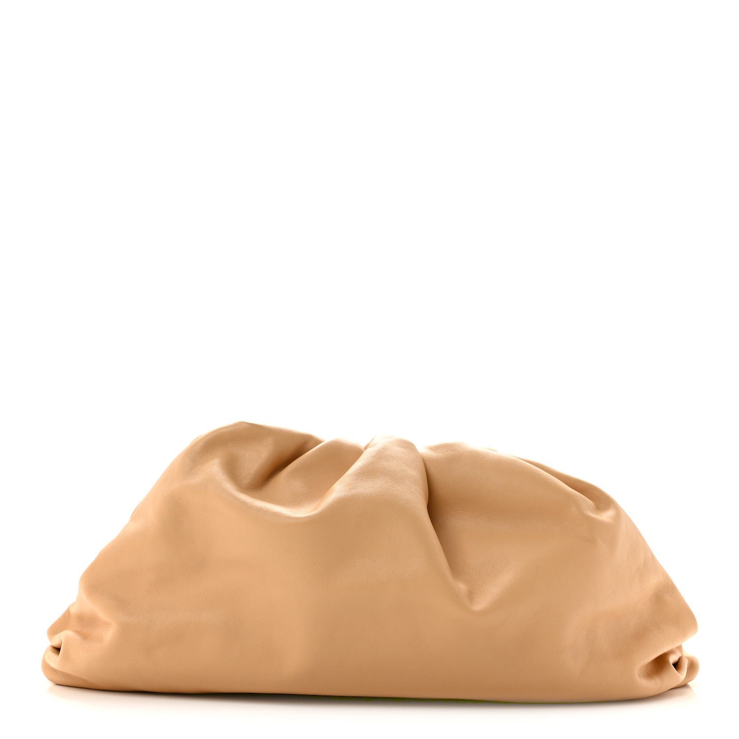 Bottega Veneta Smooth Butter Calf The Pouch Oversized Clutch Almond