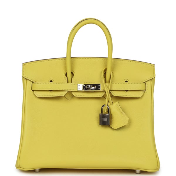 Hermes Birkin 25 Lime Verso Novillo Palladium Hardware