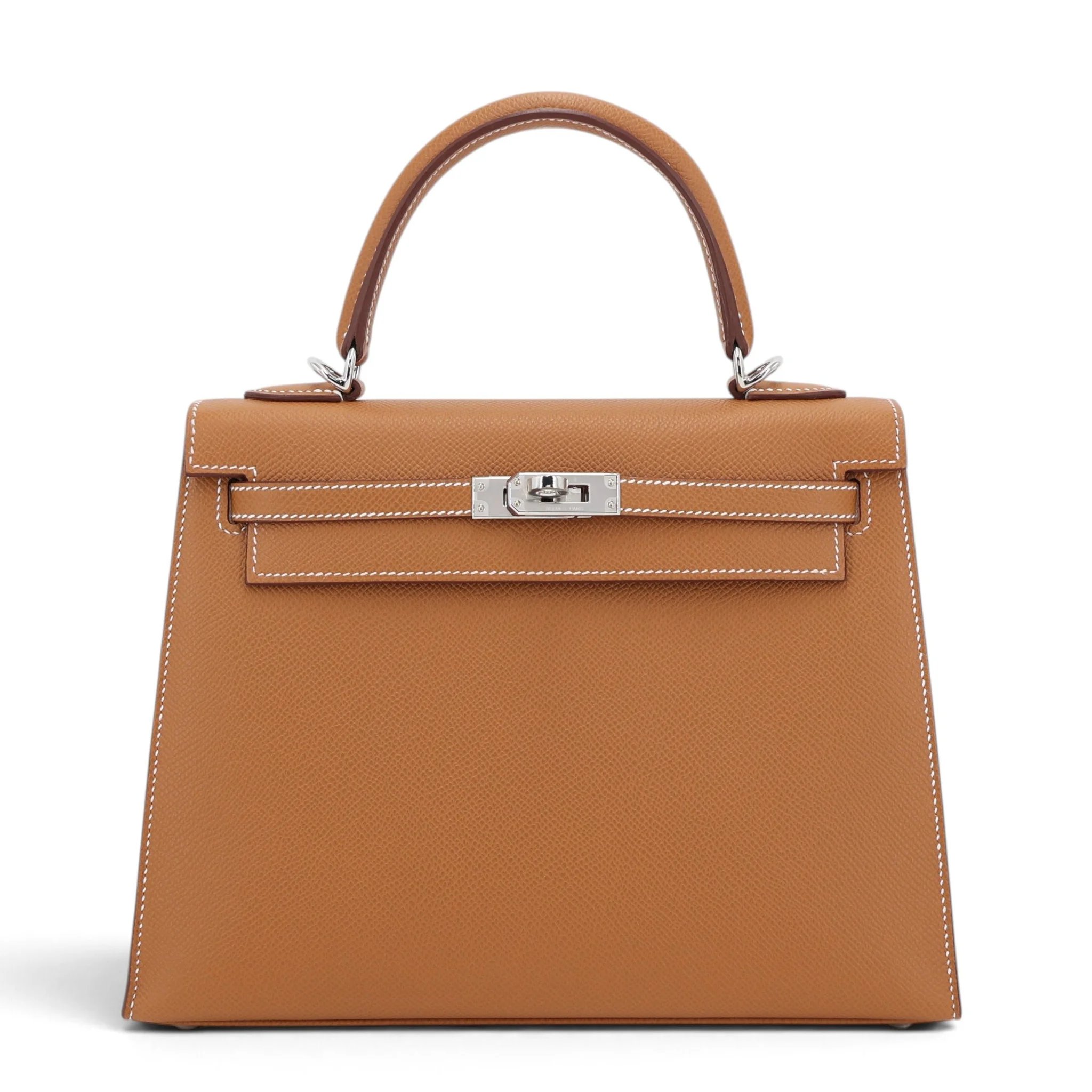 Brand New ( Rank N ) HERMÈS Kelly 25 Sellier Gold (37) Epsom Palladium hardware G (2026)