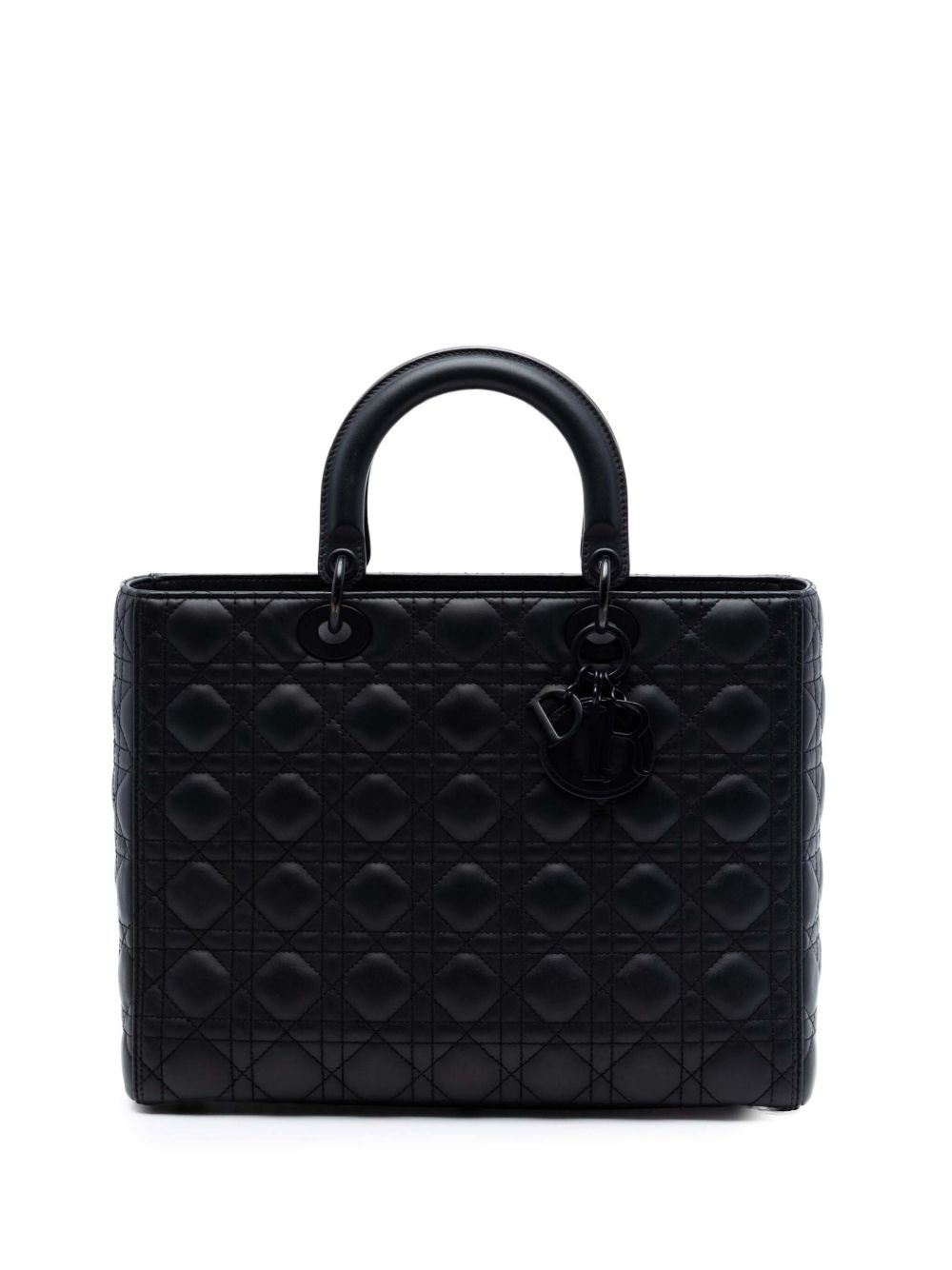 2020 Large Ultra Matte Calfskin Cannage Lady Dior satchel
