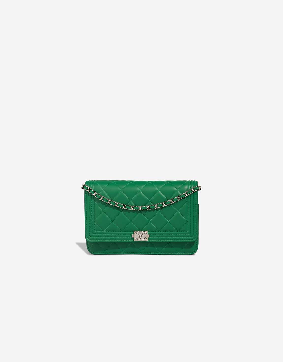 Chanel 
		Boy Wallet On Chain Lamb Green    