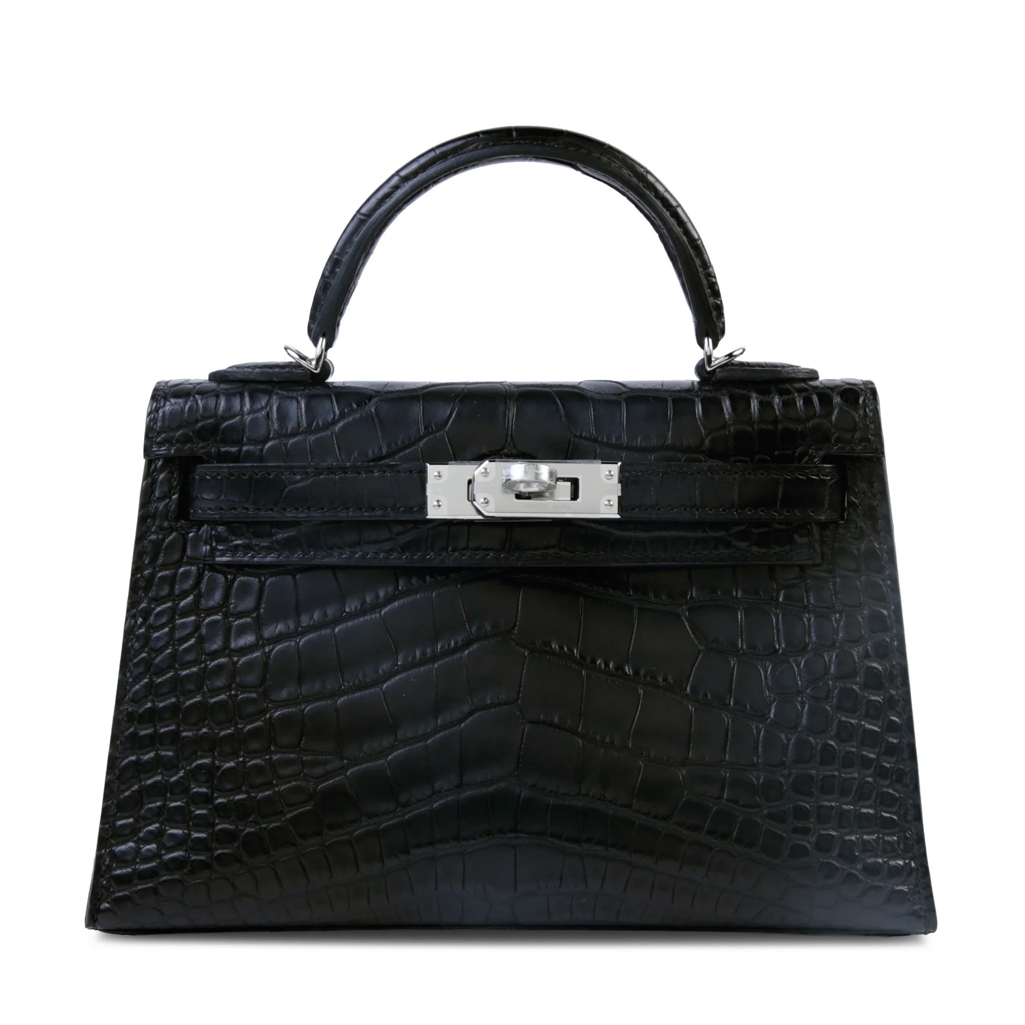 Unused ( Rank NS ) HERMÈS Mini Kelly II Noir (89) Matte Alligator Palladium hardware G (2026)