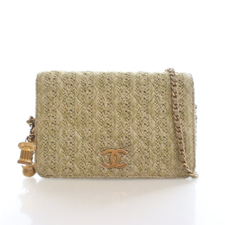 Chanel Woven Straw Paris-Greece Wallet On Chain
