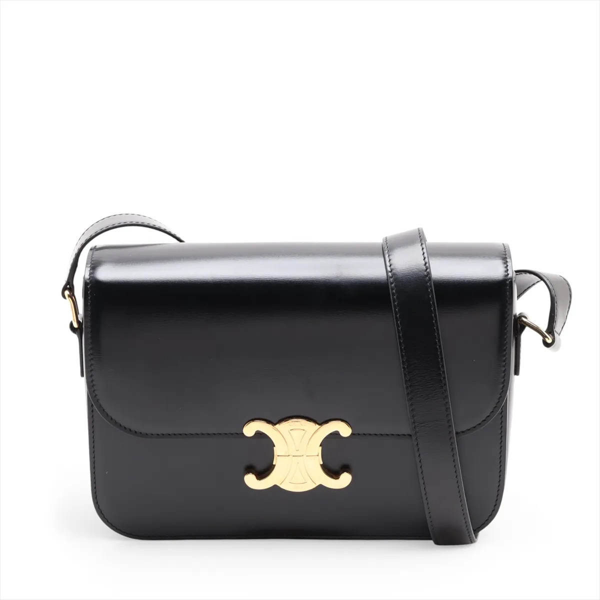 Celine Triomphe Classic Leather Shoulder bag Black
