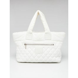 Chanel Chanel Dark White Quilted Nylon Coco Cocoon Tote Bag