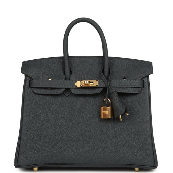 Hermes Hermes Birkin 25 Gris Misty Togo Gold Hardware