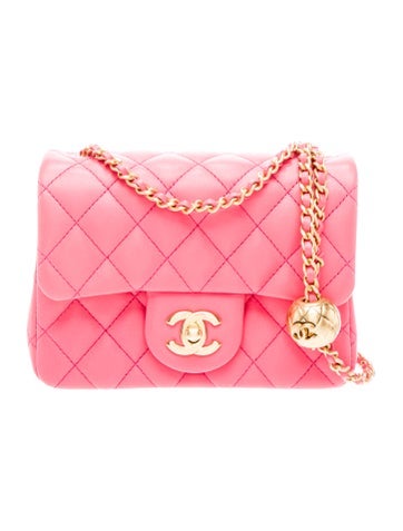 2026 Classic Mini Square Pearl Crush Flap Bag