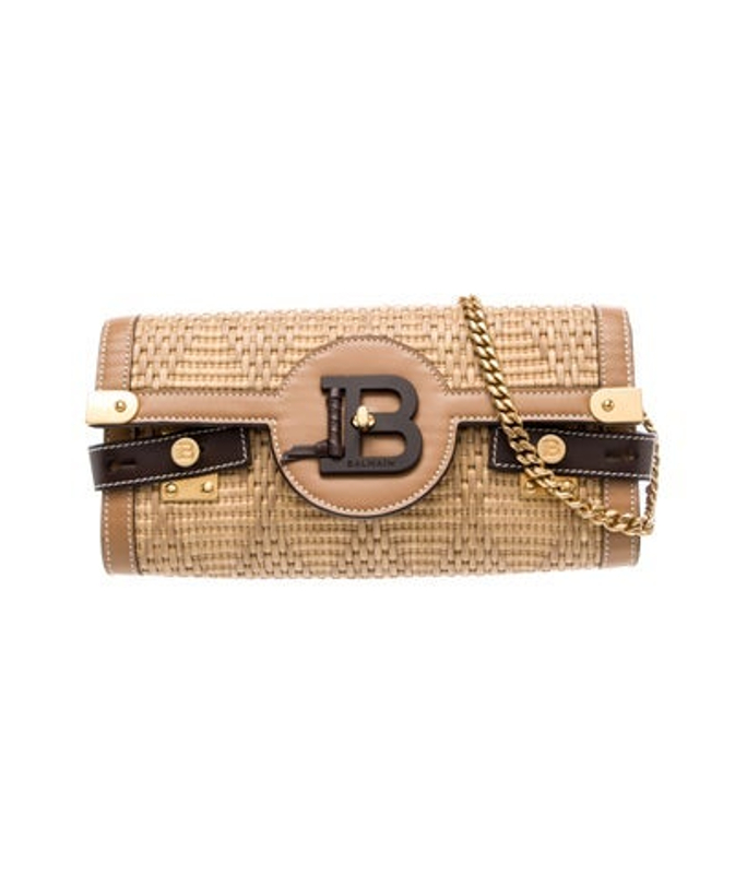 Balmain Raffia Clutch