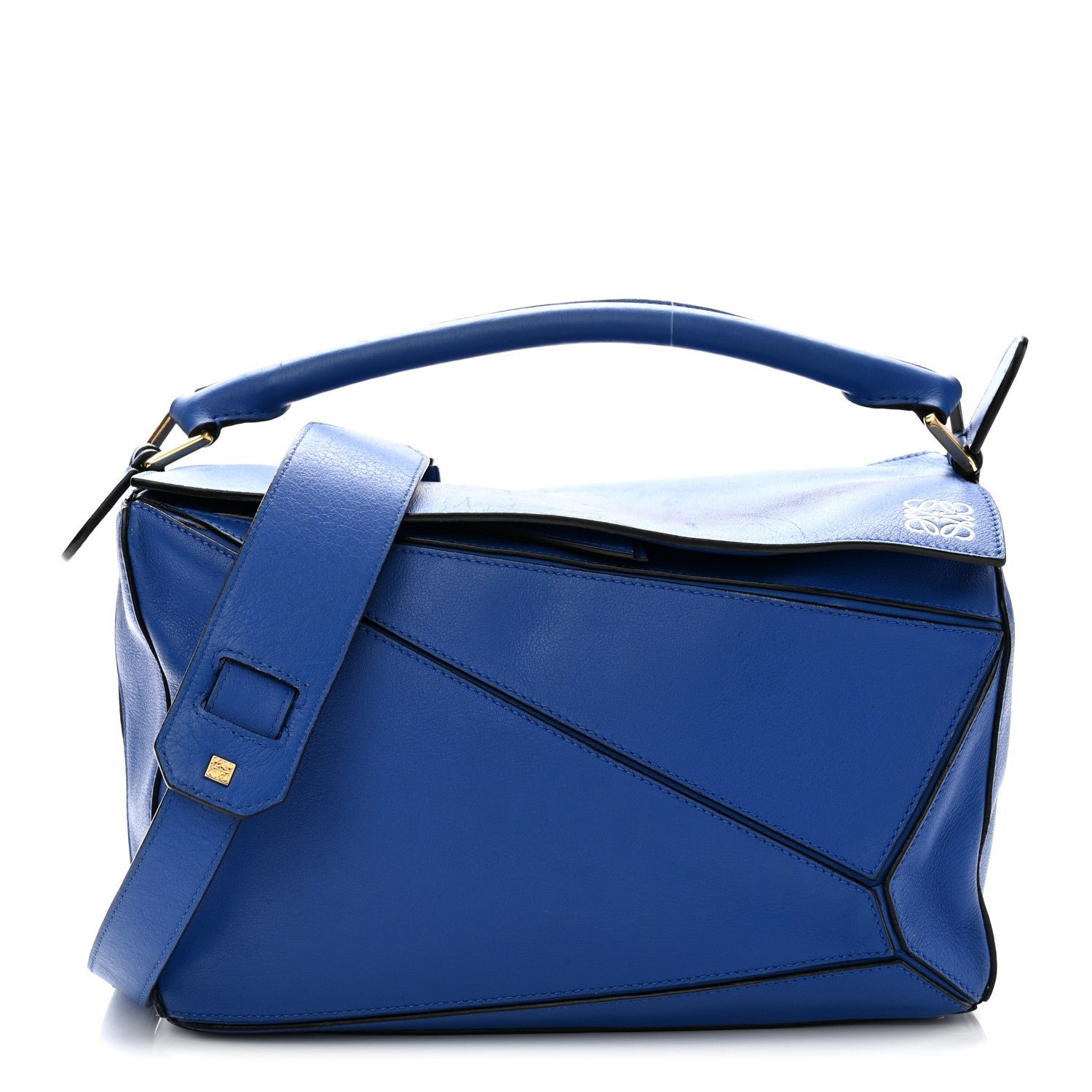 Loewe Calfskin Medium Puzzle Bag Electric Blue
