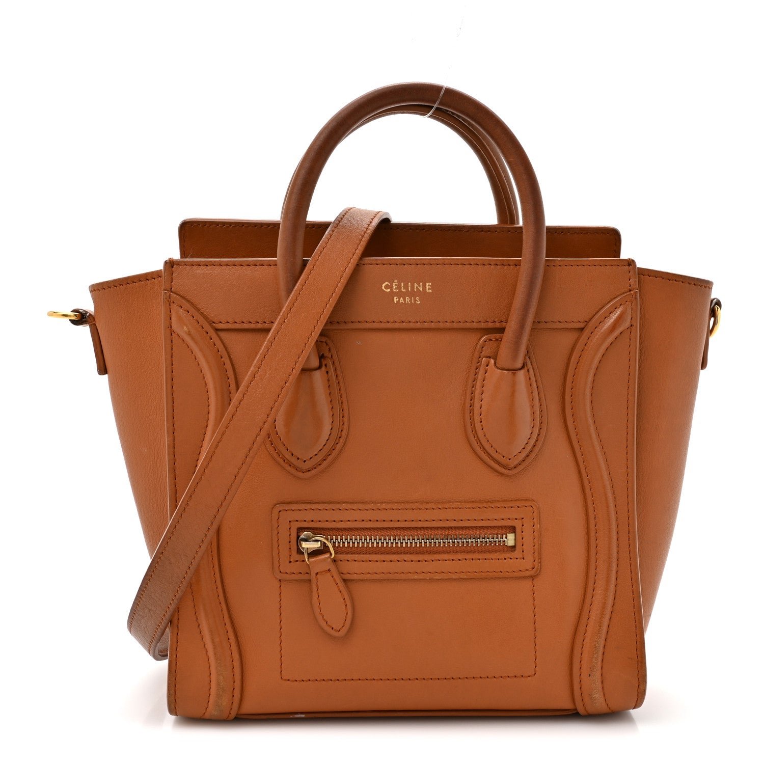 Celine Smooth Calfskin Nano Luggage Light Copper