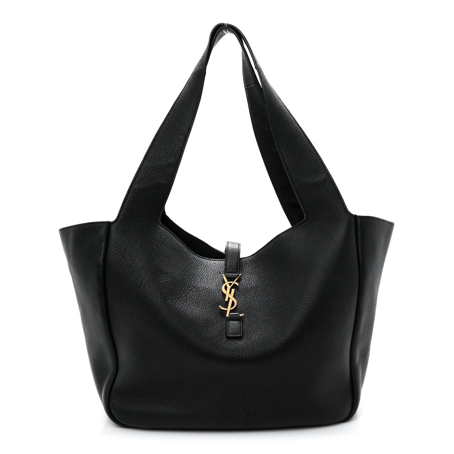 Saint Laurent Grained Deerskin Bea Tote Black