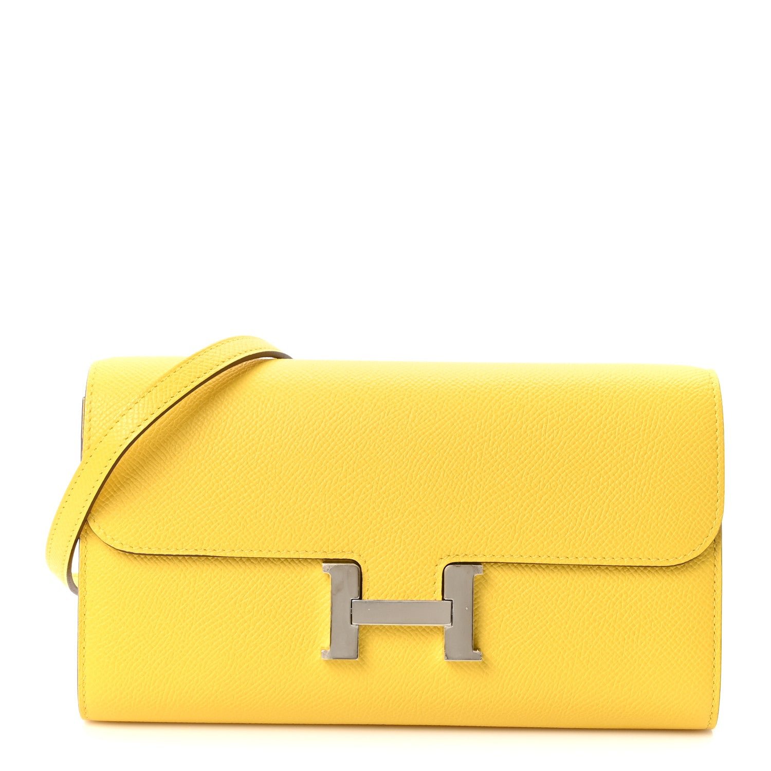 Hermes Epsom Constance Long Wallet To Go Jaune de Naples