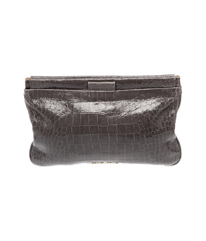 Miu Miu Miu Embossed Leather Clutch