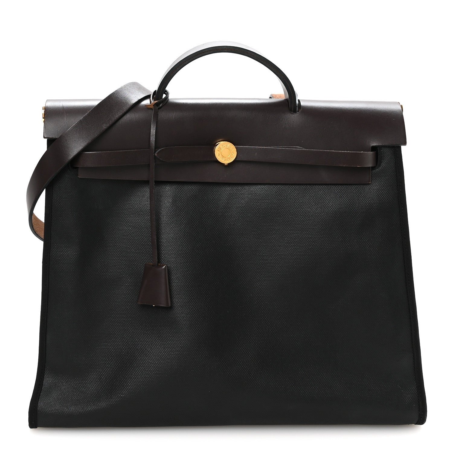 Hermes Toile H Berline Vache Hunter Herbag Zip 39 MM Black Ebene